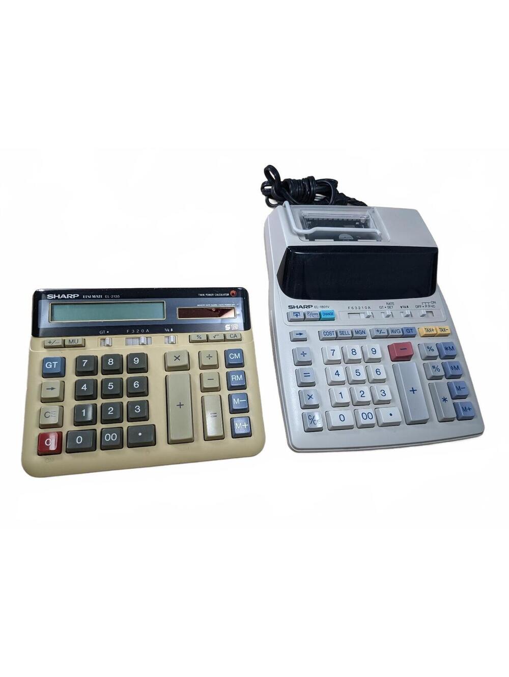 Sharp Elsi Mate EL-2135 & EL-1801V Printing Calculators China Paper Roll Printer